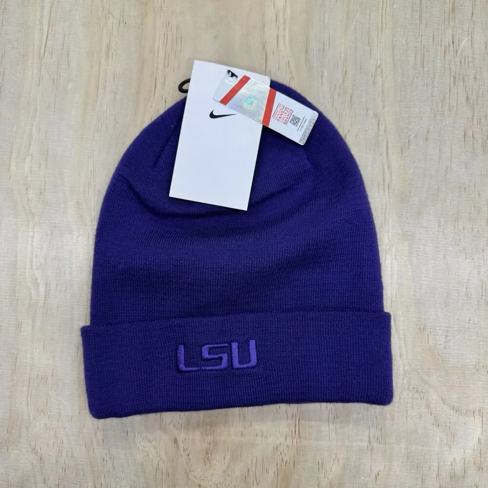 NEW LSU Tigers Nike Tonal Cuffed Beanie Knit Hat Court Purple OSFM